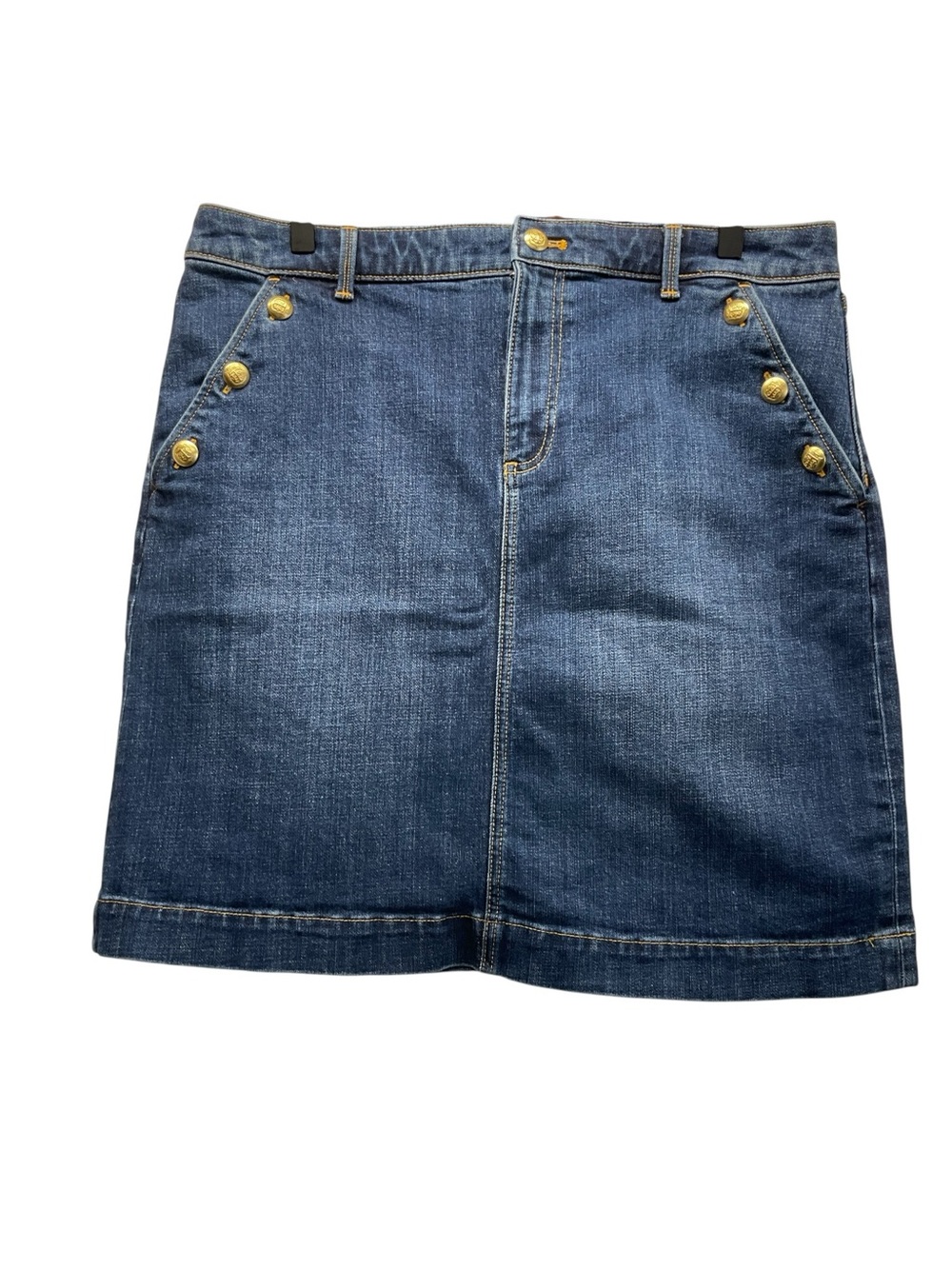 Talbots Sailor Denim A-line skirt Palm Wash Size 14 Classic Timeless Chic